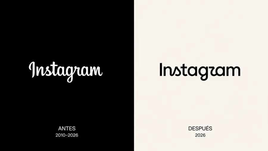 Comparación de la antigua y la nueva identidad visual de Instagram