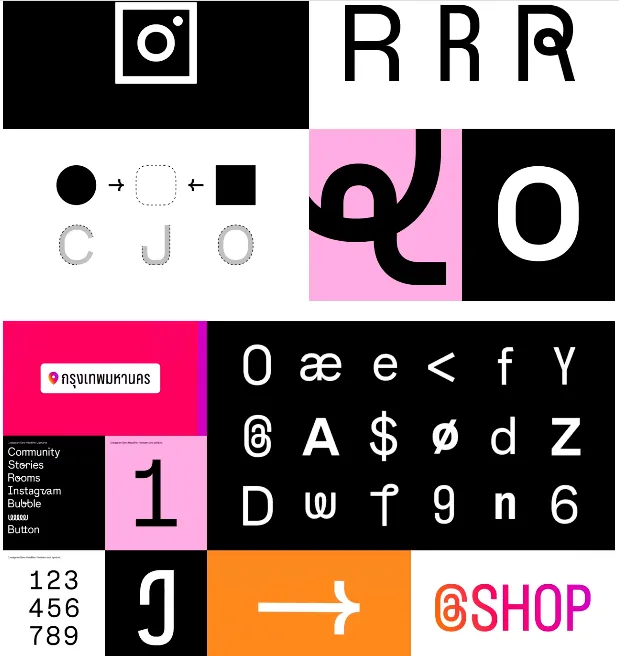 Nueva tipografía de Instagram con caracteres y elementos de su sistema visual